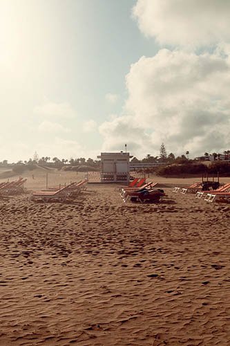Bar fermé sur la plage de Maspalomas (2013)