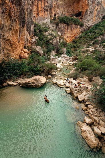 Baignade en famille dans le Cañones del Río Vero / Espagne (2017)